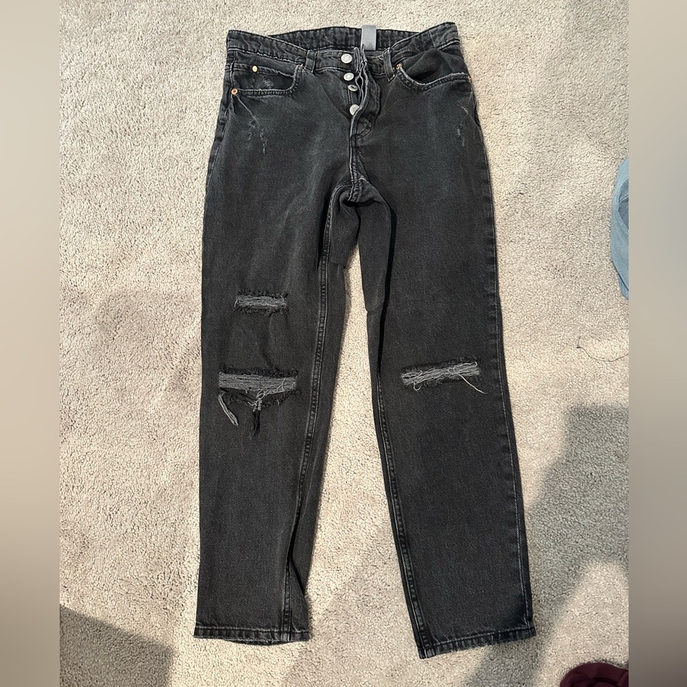 H&M Black Low Waist Boyfriend Jeans Size 4